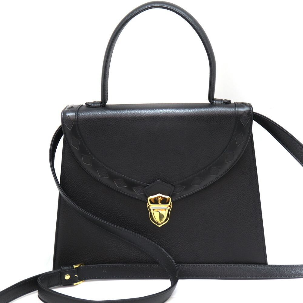 Saint Laurent Yves Handbag Black Leather